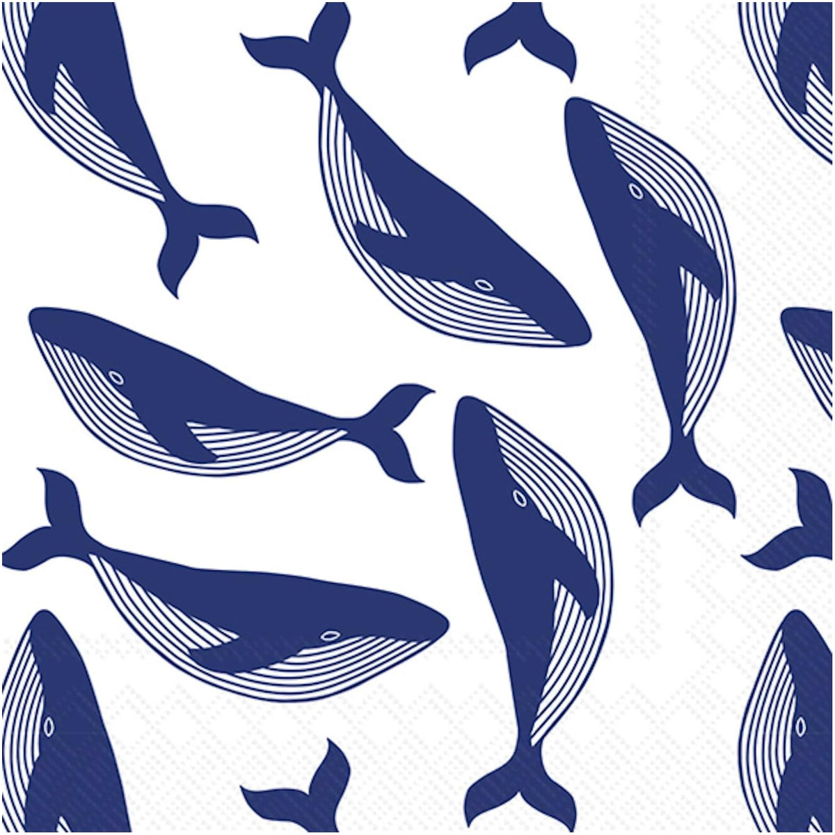 ihr SINCE 1977 Disposable Napkin, 5" x 5", Whales