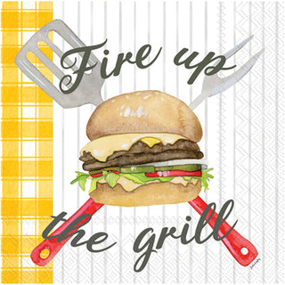 ihr SINCE 1977 Disposable Napkin, 5" x 5", Fire Up The Grill