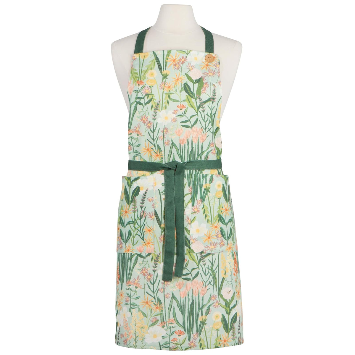 Now Designs Apron, W28 x L32in, Bees & Blooms