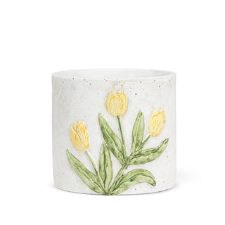 Abbott Collection Planter, 4.5 inches, White/Yellow