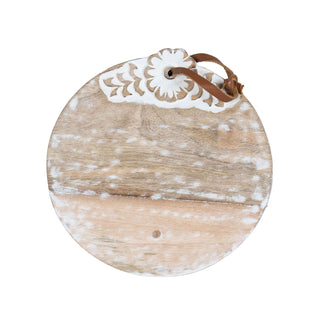 Foreside Home and Garden Cutting Board, 8"L x 8"W, White