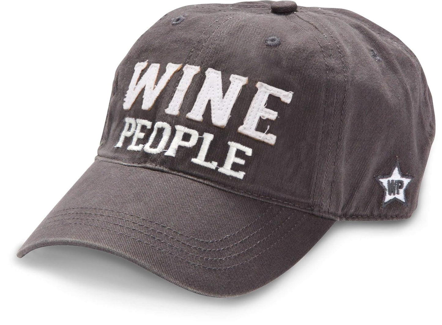 Pavilion Gift Company We People Wine People Baseball Cap Hat with Adjustable Strap, Gray