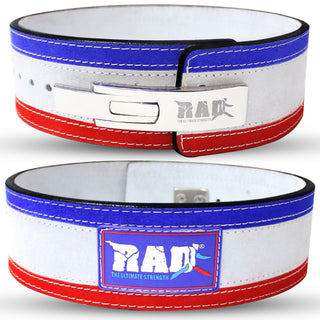 RAD Weightlifting Belt, Medium, White/Blue/Red