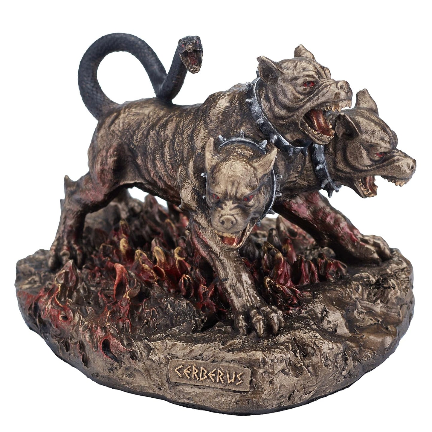 Veronese Design 3 1/2 Inch Cerberus The Three Headed Hound of Hades Hand Painted Resin Figurine