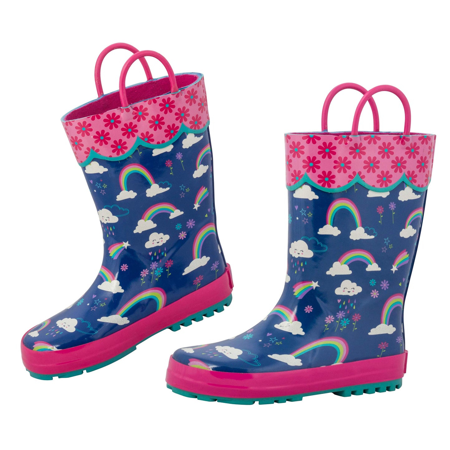 Stephen Joseph Girls' Little Rainboots, Rainbow, 13