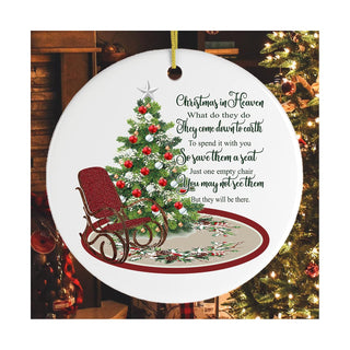 OrnamentallyYou Hanging Ornament, Christmas in Heaven Quote Ornament, Elegant