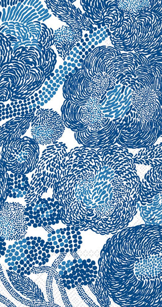 Boston International IHR Marimekko 16-Count Guest/Dinner 3-Ply Paper Napkins, 8.5 x 4.5-Inches, Mynsteri Cream Blue