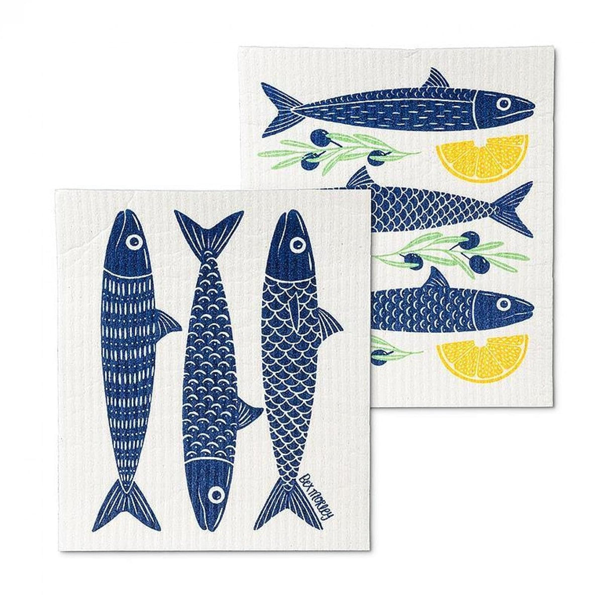 Abbott Collection Towel, 6.5x8"L, Ivory/Navy