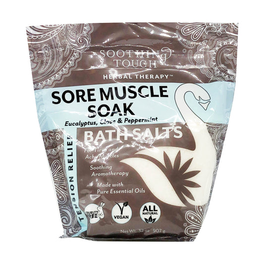 Soothing Touch Tension Relief Sore Muscle Soak Bath Salts Eucalyptus Clove & Peppermint, 32 Oz