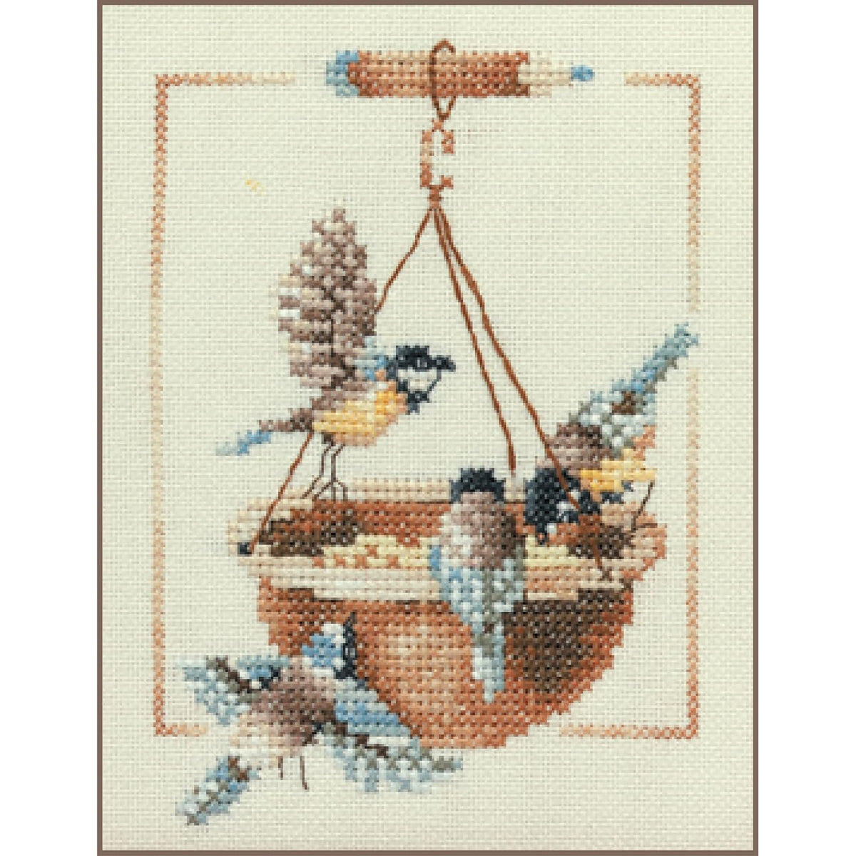 Vervaco Lanarte Marjolein Bastin Counted Cross Stitch Kit - Feeding Dish With Birds
