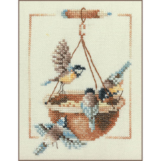 Vervaco Lanarte Marjolein Bastin Counted Cross Stitch Kit - Feeding Dish With Birds