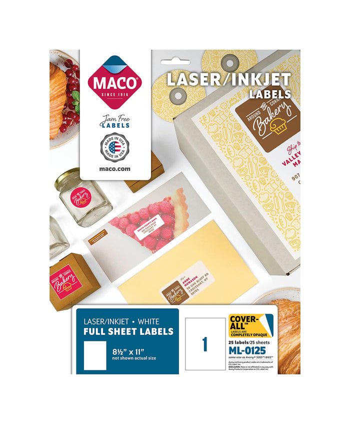 Maco Label, 8-1/2" x 11", Multicolor