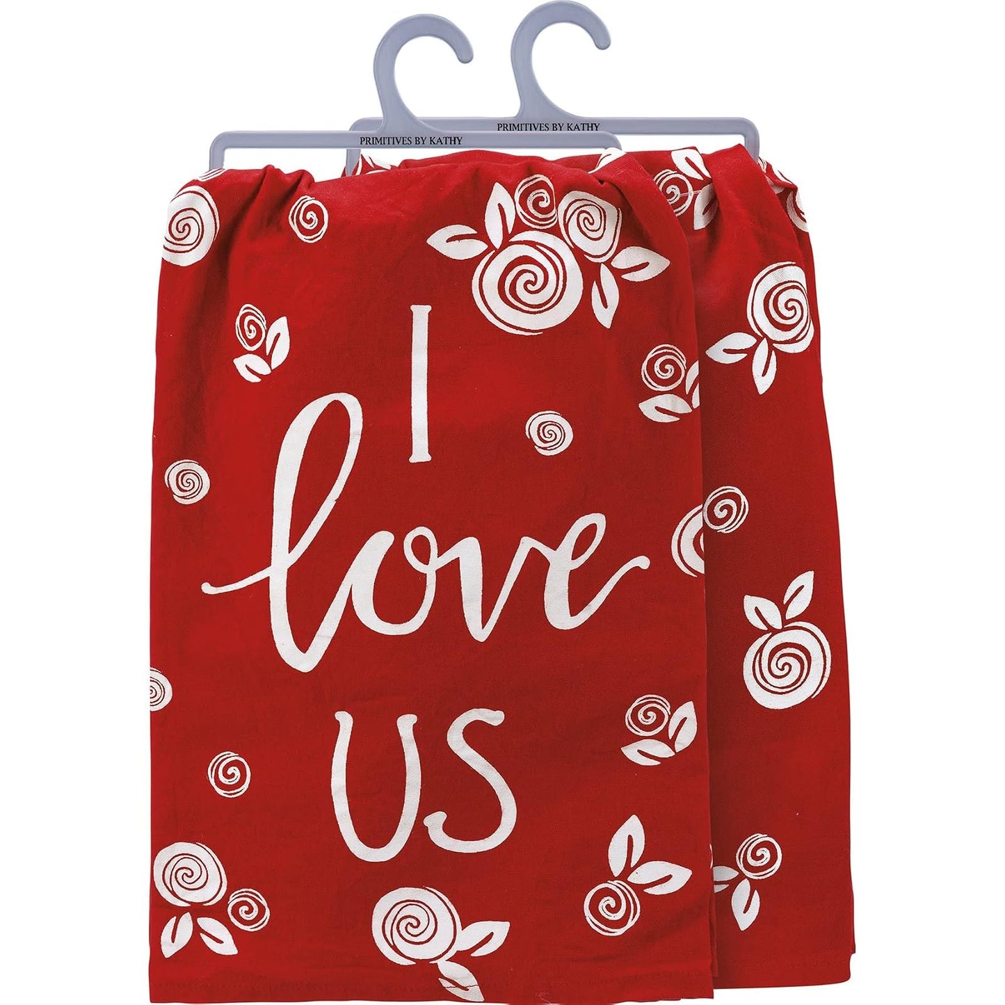 Primitives by Kathy 111969 Kitchen Towel I Love US, 28-inch