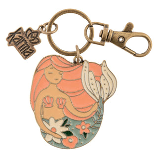 Karma Keychain, 2"x2.75", Floral Mermaid