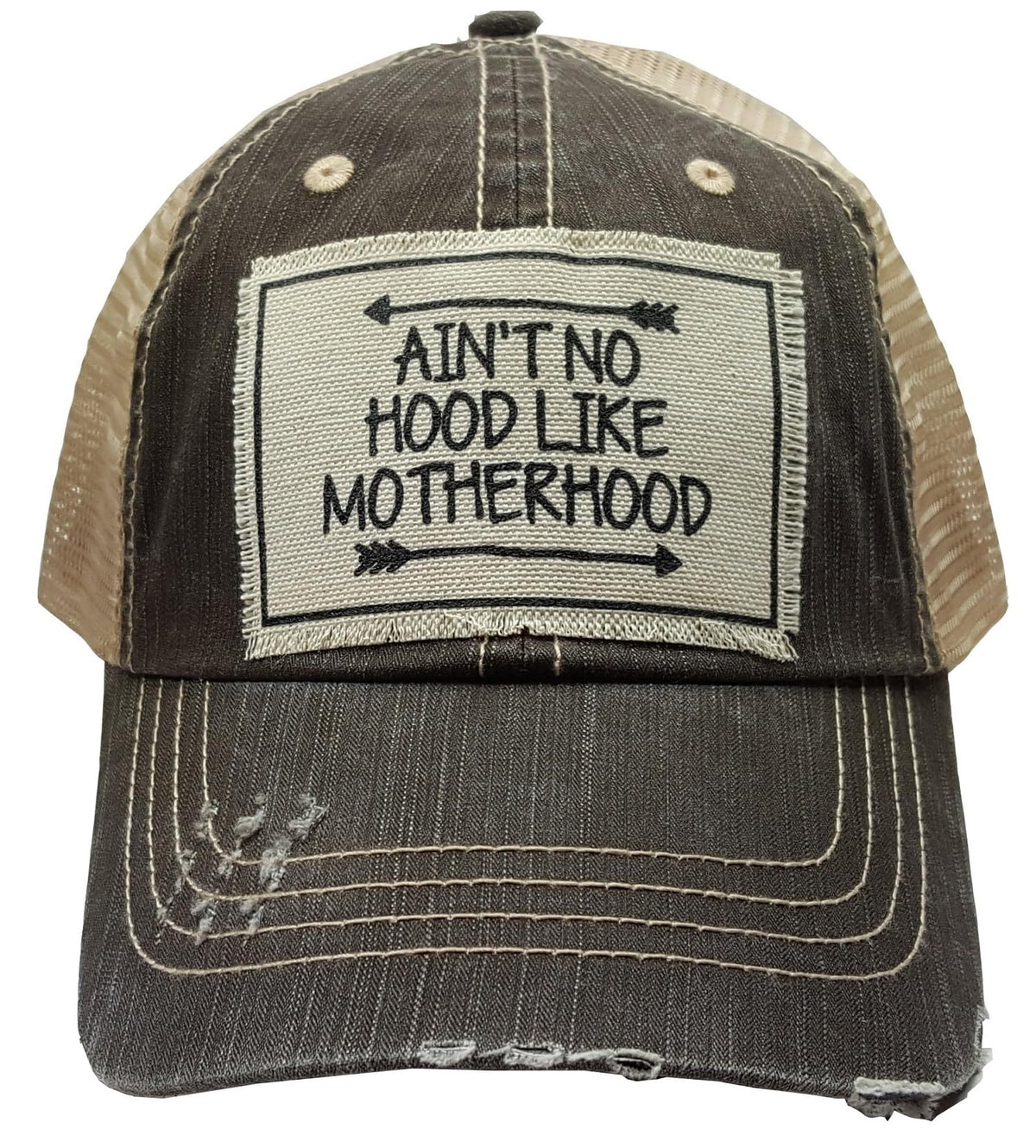 VINTAGE LIFE Hat, Ain't No Hood Like Motherhood (Light Brown), Baseball