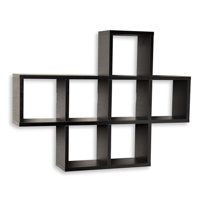 Danya B. Black Laminate Display Wall Shelf