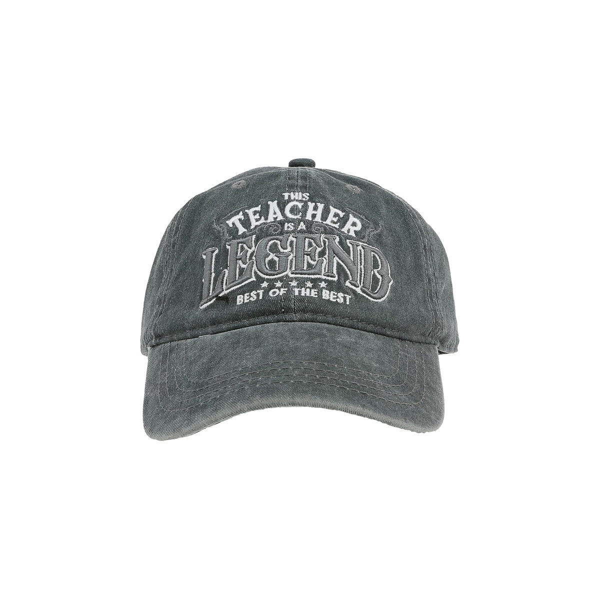 Pavilion Gift Company Hat, Gray & White, Teacher - Adjustable Baseball Cap Hat
