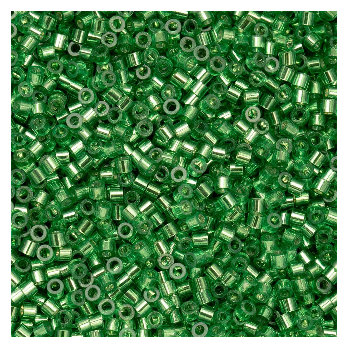 John Bead Craft Bead, Size 11, Light Green Silver Lined
