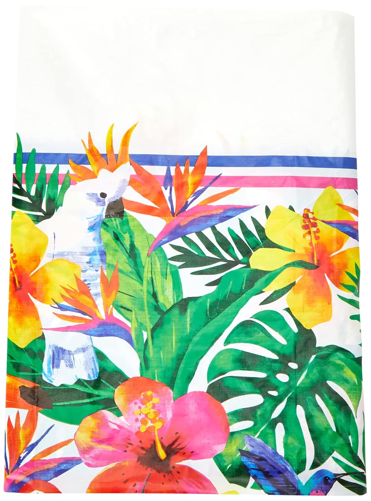 Unique Industries Palm Tropical Luau Rectangular Plastic Table Cover, 1 Ct.