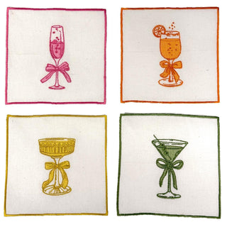Two's Company Cloth Napkin, 5" x 5" (Set of 4), Multicolor