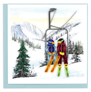 Quilling Card Greeting Card, 6x6 inches, Light Blue