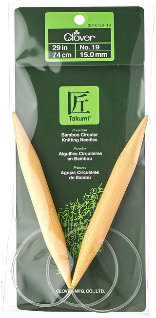CLOVER Bamboo Circular Knitting Needles 29in/ No. 19, 29"