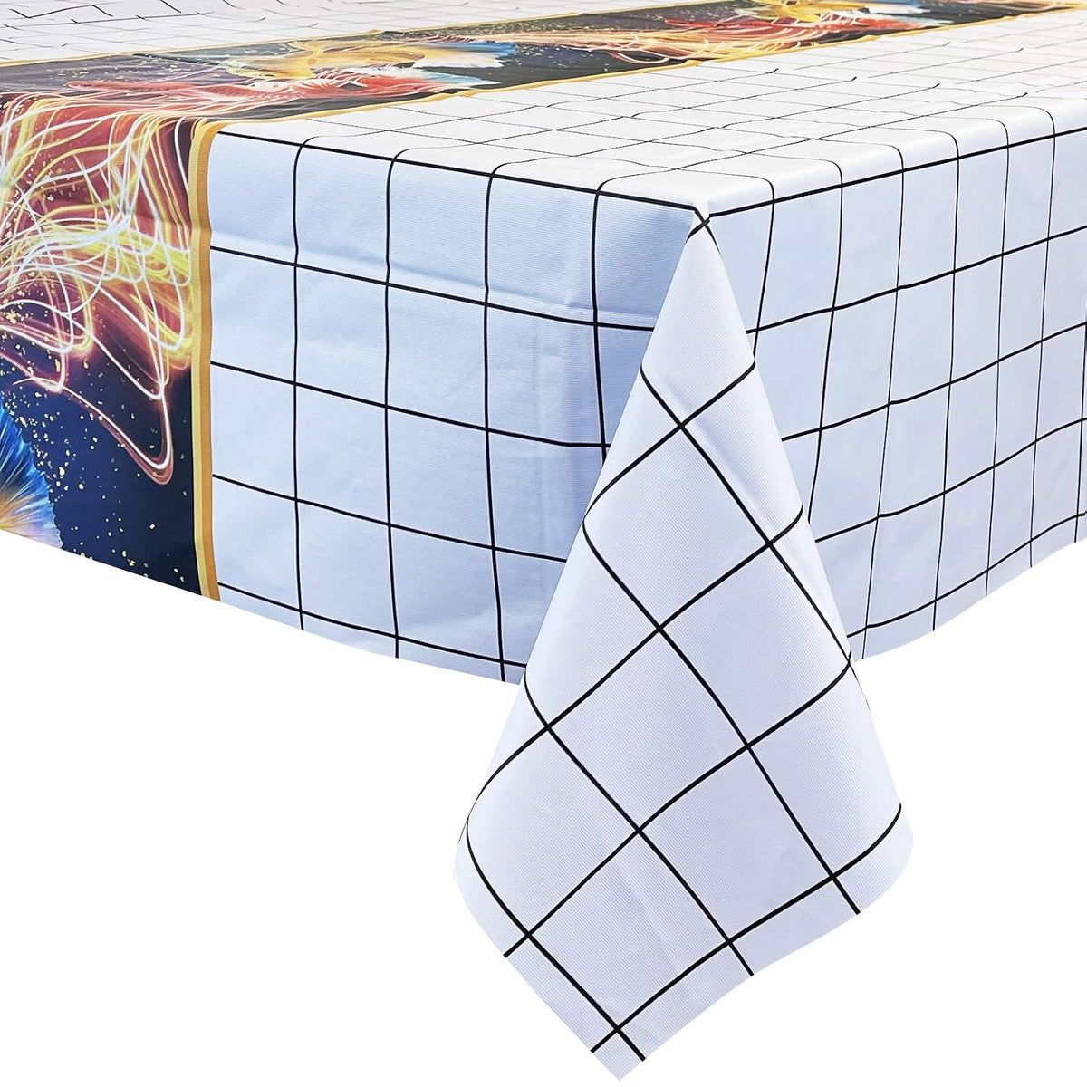 allgala Tablecloth, 120" x 54" (Rectangular), White and Fish