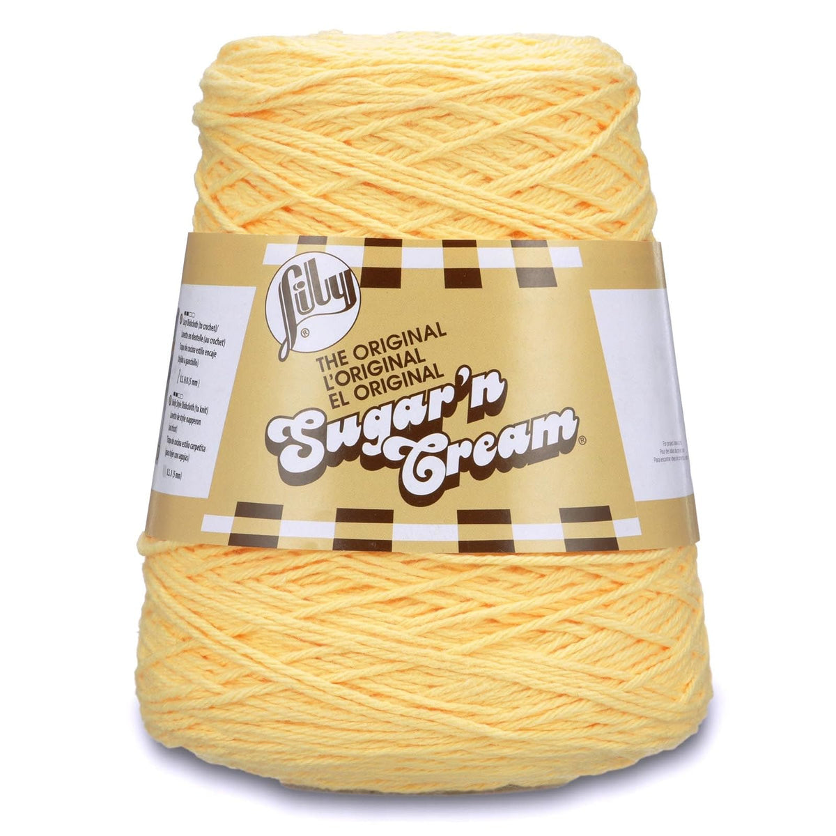 Spinrite Yarns (CA) Lily Sugar'n Cream Cotton Cone Yarn, 14 oz, Yellow, 1 Cone