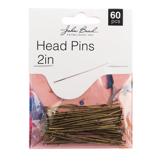 John Bead Sharp Pin, Gold, Antique