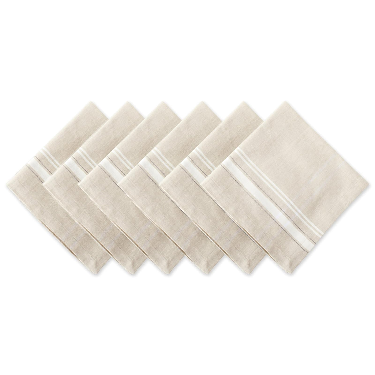 DII Cloth Napkin, 20" x 20" (Set of 6), Taupe/White