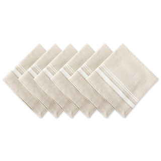 DII Cloth Napkin, 20" x 20" (Set of 6), Taupe/White