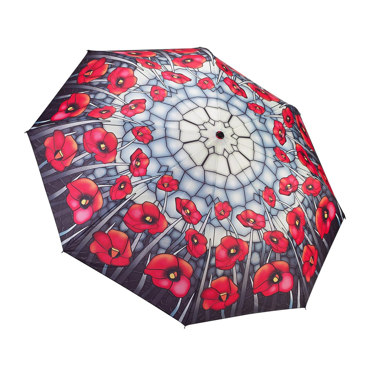 Galleria Enterprises Umbrella, 1 EA, Stained Glass Poppies