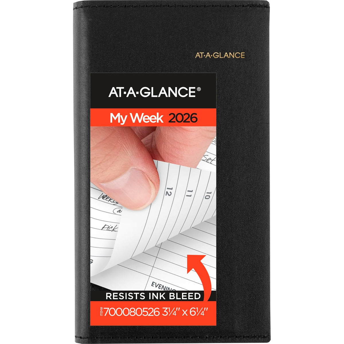 AT-A-GLANCE Planner, Black, 2026