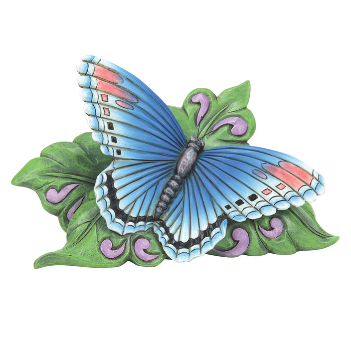 Enesco Jim Shore Heartwood Creek Mini Red Spot Purple Butterfly Figurine 3 Inch, Multicolor