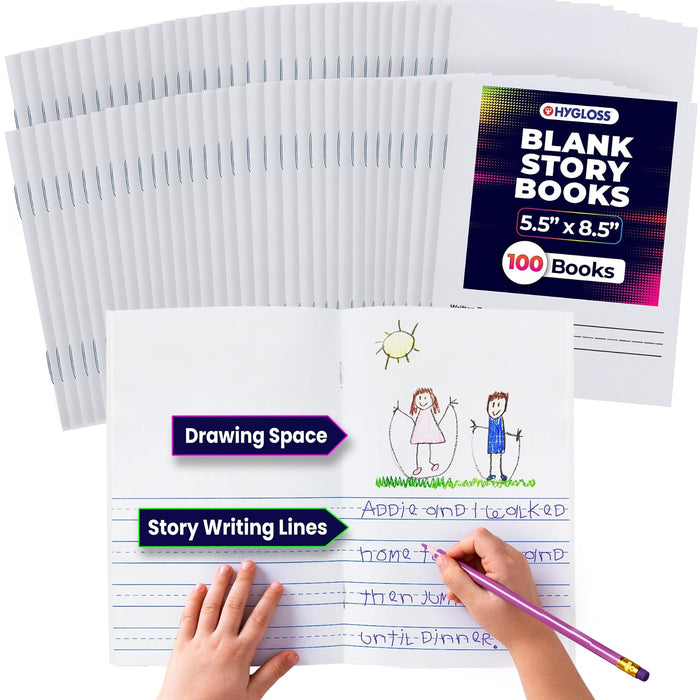 Hygloss Blank Book, White, 100 Books