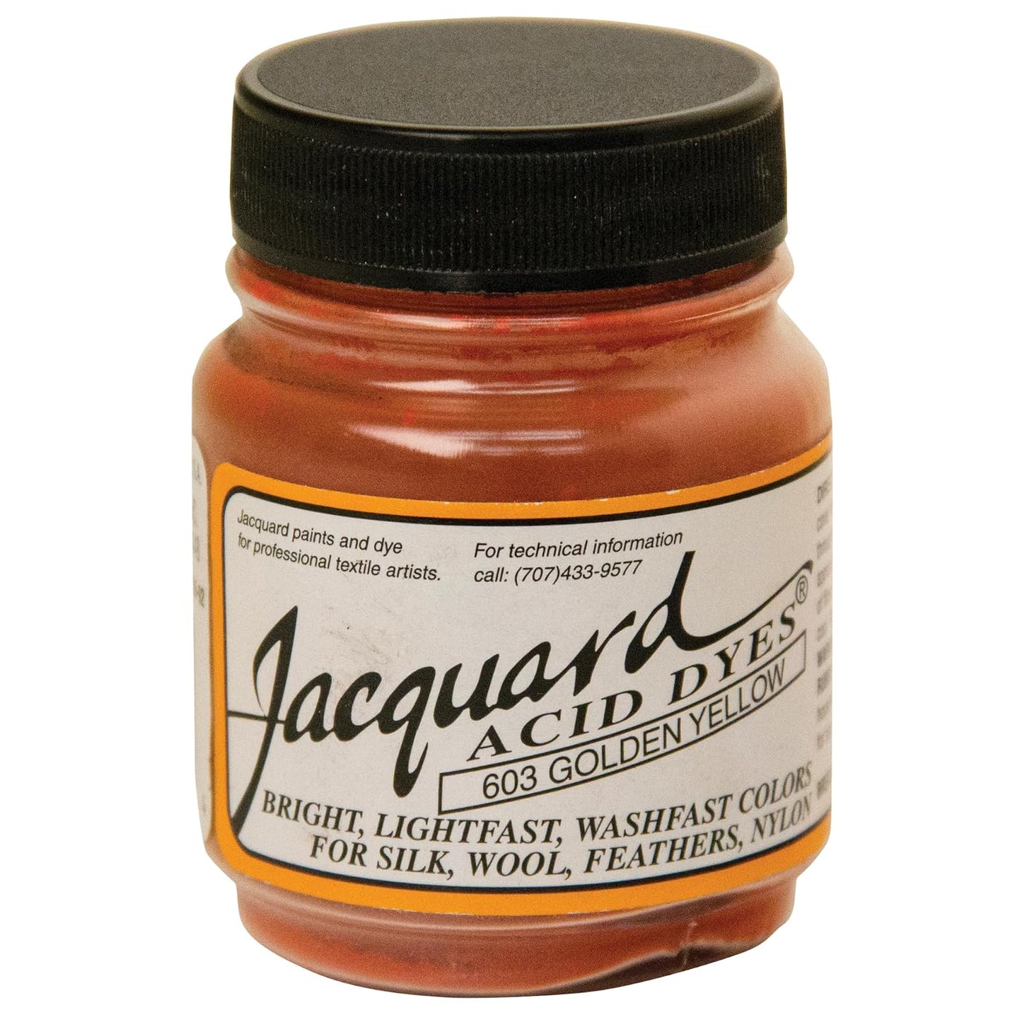 Jacquard Acid Dye for Wool, Silk and Other Protein Fibers, 1/2 Ounce Jar, Concentrated Powder, Golden Yellow 603