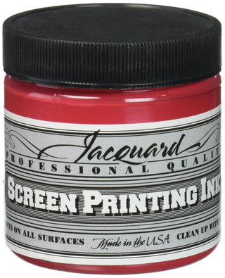 Jacquard Professional Screen Print Ink, Water-Soluable, 4oz Jar, Opaque Red (126)