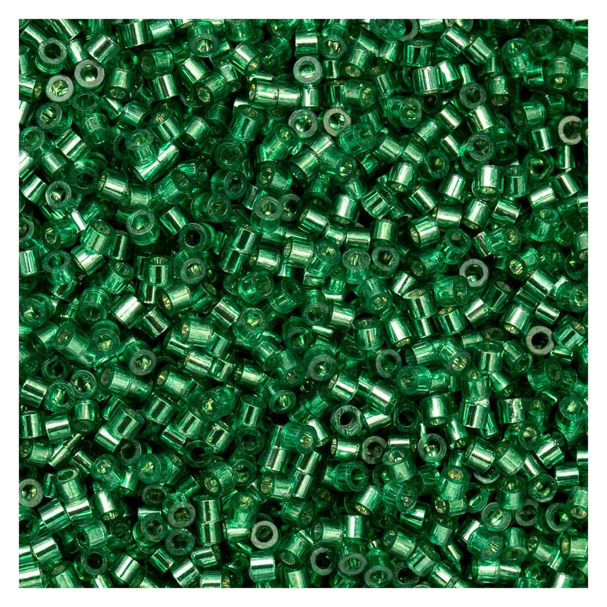 John Bead Craft Bead, Size 11, Emerald Silver Lined