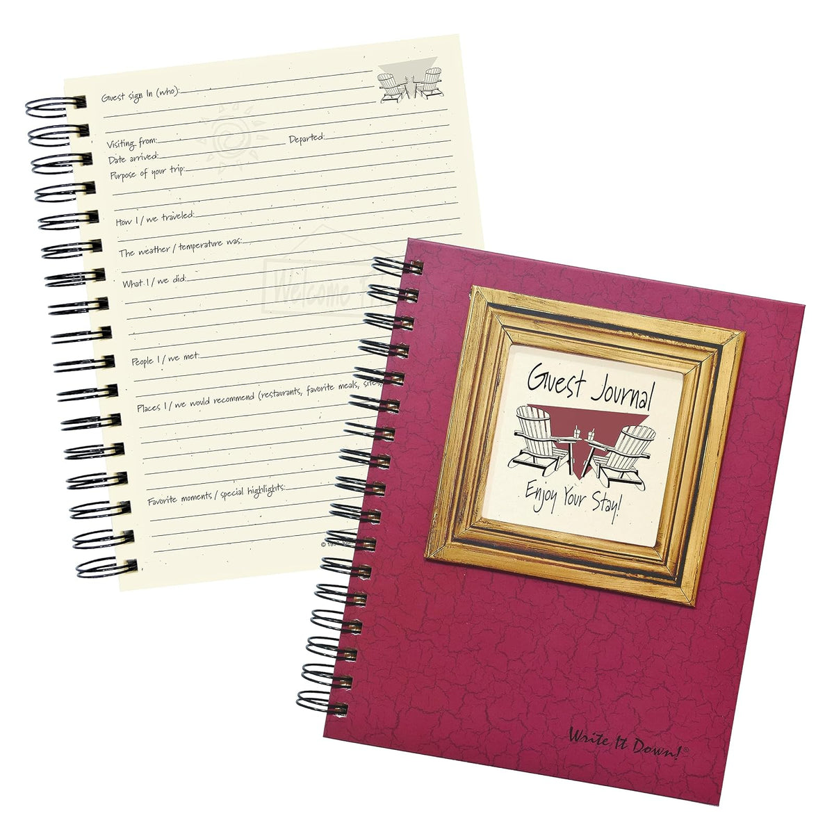 Write it Down Blank Book, Full-size, Cranberry