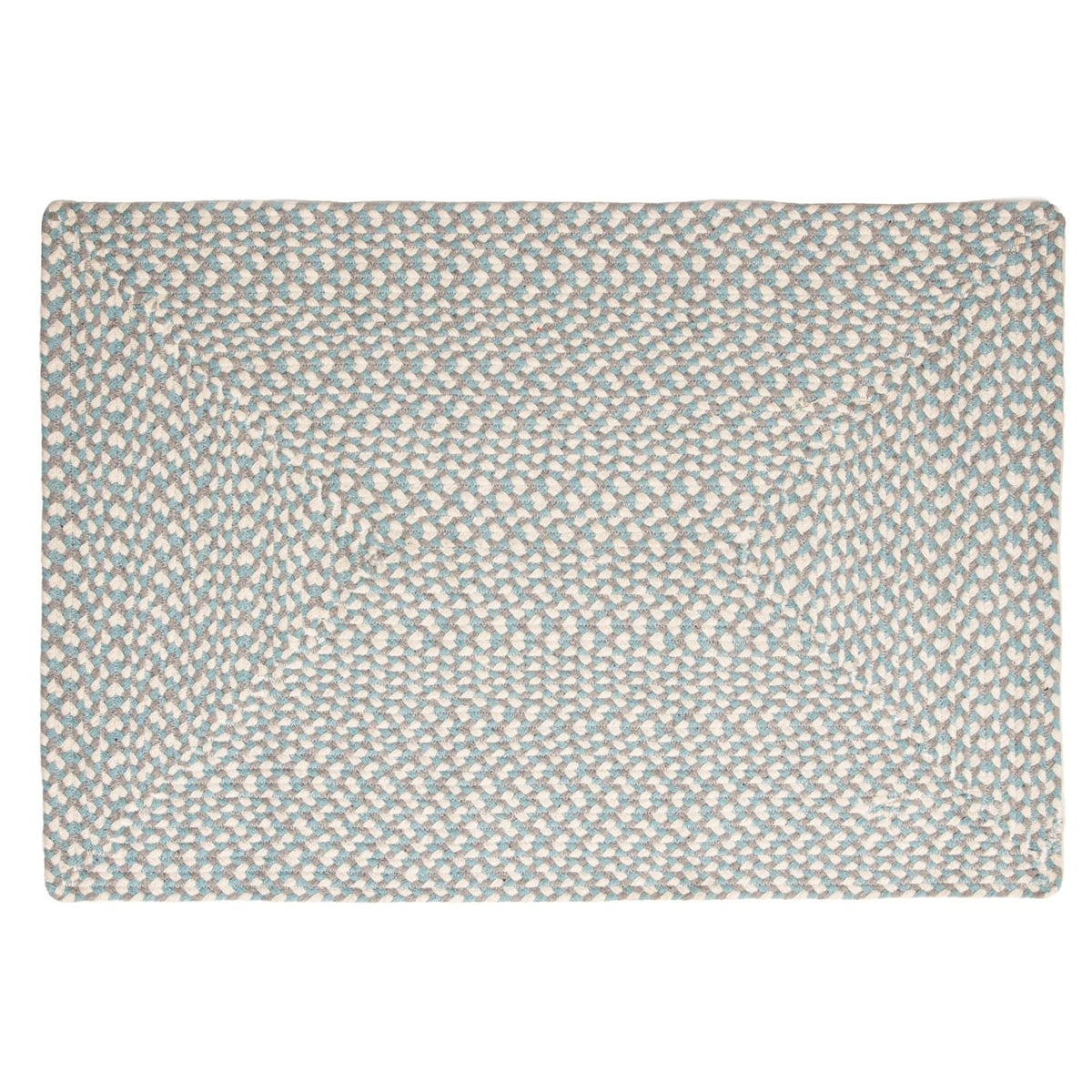 Super Area Rugs Tri-Color Cotton Farmhouse Braided Cotton Rug - Buffalo Check Teal,White,Gray 2' X 3' Rectangle