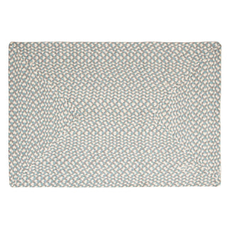 Super Area Rugs Tri-Color Cotton Farmhouse Braided Cotton Rug - Buffalo Check Teal,White,Gray 2' X 3' Rectangle