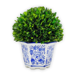 Galt International Artificial Plant, Medium 9.5" Hexagon Pot, Blue