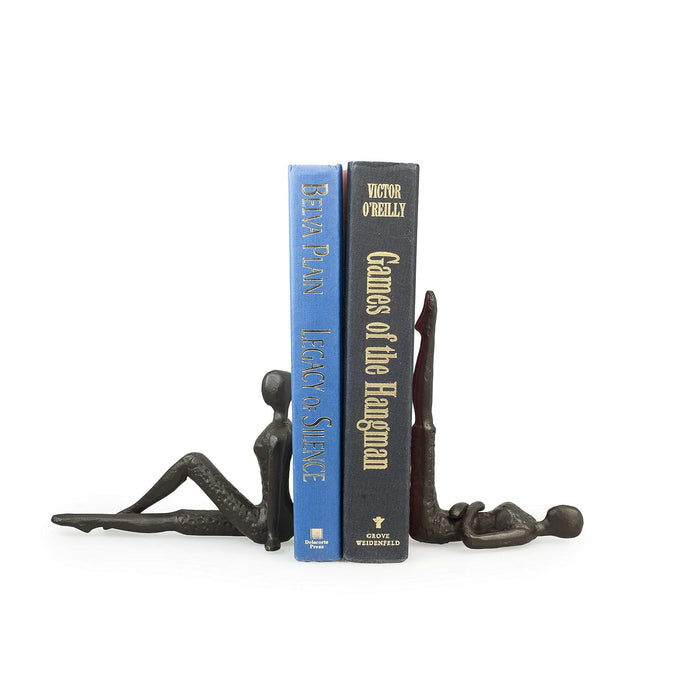 Danya B. ZI11217 Contemporary 2 Piece Ladies Stretching Cast Iron Metal Art Bookend Set