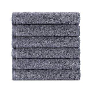 Classic Turkish Towels Towel, 6-Piece Hand Towels - 16 x 28 Inches, Grey