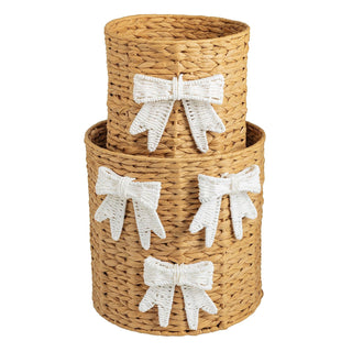 Mud Pie Basket, SM:11.5" x 11.5" dia/LG:13.5" x 13.5" dia, Brown
