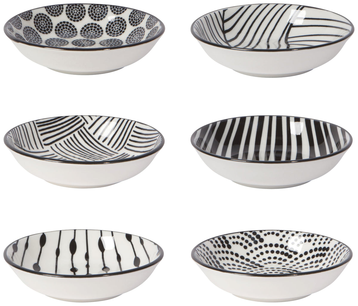Now Designs Dishware Bowl, Approximately 3.75 x 1 x 3.75" each, BitsDots Black