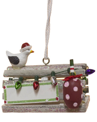 Cape Shore Seagull on Wooden Trap Ornament