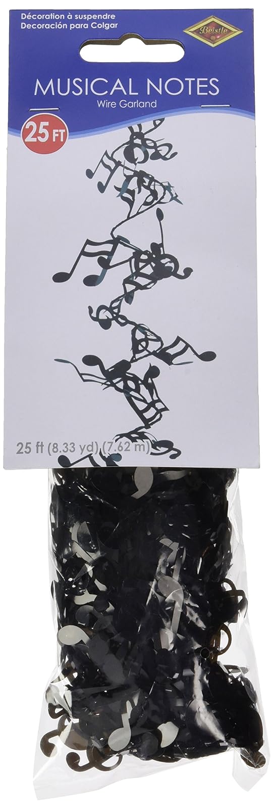 Beistle Black Musical Notes Garland (25 Ft) -1 Pc