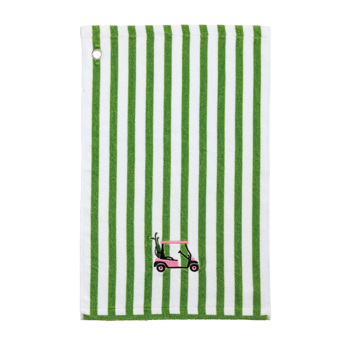 Mud Pie Towel, 18" x 11", Green Golf Cart