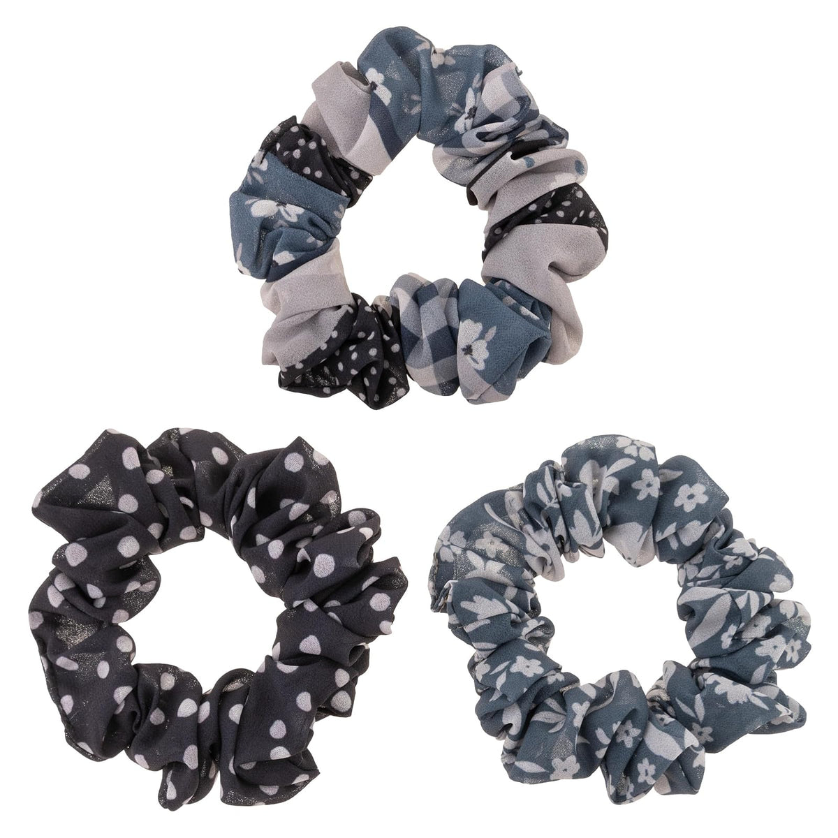 Karma Hair Tie, 1 Count (Pack of 1), Gray Floral